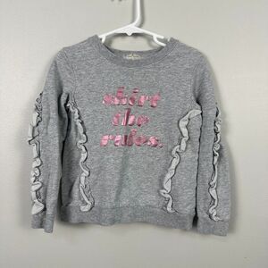 Kate Spade Girls Size 5 Crewneck Sweatshirt Skirt The Rules Grey